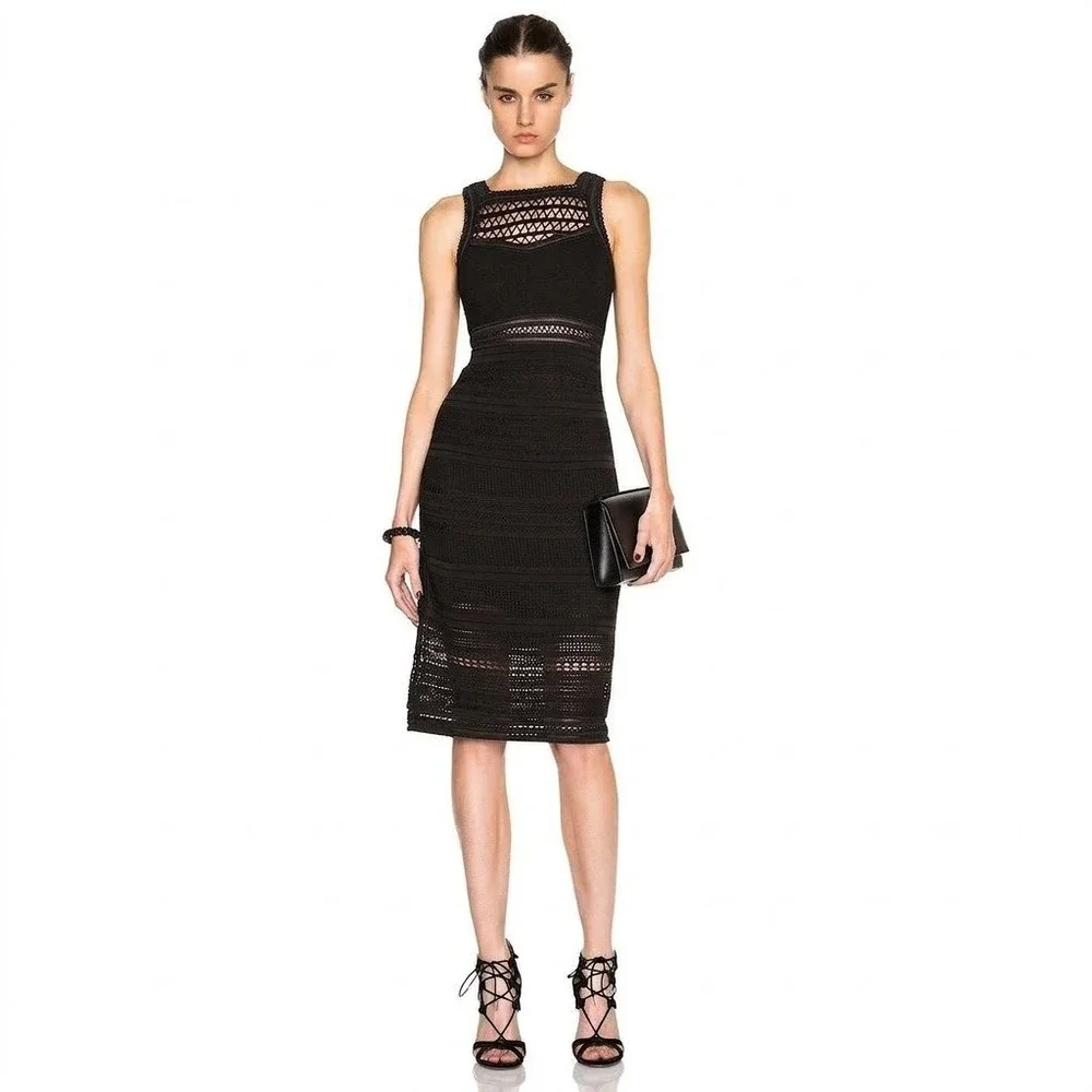 OhNe‎ Titel Crochet Stretch Midi Dress Black S